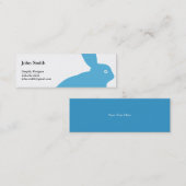 青いウサギのグラフィックデザイナー スキニー名刺 (正面/裏面)