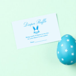 青いウサギのベイビーシャワーディーパーラッフル エンクロージャーカード