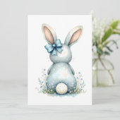 青いウサギの尾を持つイースターバニー 招待状 (スタンド正面)