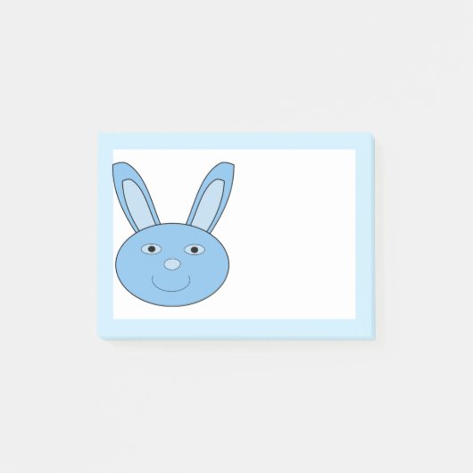 青いウサギの顔 春のイースター ポストイット (正面)