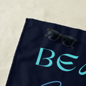 青いウミガメの水色パーソナライズされた ビーチタオル (インサイチュ)