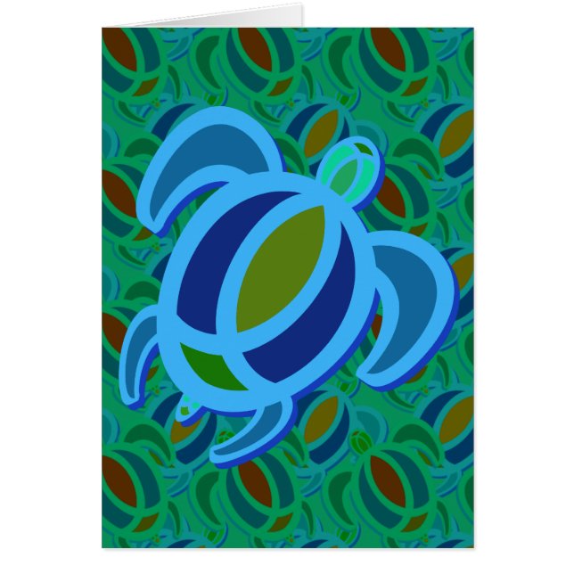 青いウミガメカード (正面)