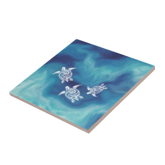 青いウミガメ海 タイル (側面)