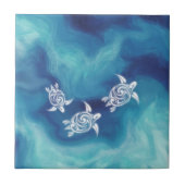 青いウミガメ海 |沿岸 タイル (正面)