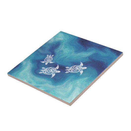 青いウミガメ海 |沿岸 タイル (側面)