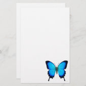 青いウリッセースの蝶文房具 便箋 (正面/裏面)