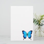 青いウリッセースの蝶文房具 便箋 (スタンド正面)