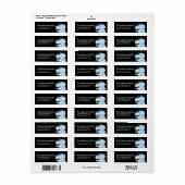 青いエイリアン外側空間おもしろい住所 シールd1 ラベル (フルシート)