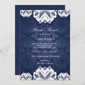 青いエキゾチックな花 | ブライダルシャワーへの招待 招待状 (正面/裏面)