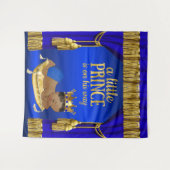 青いエスニックプリンスベイビーシャワーバックドロップ タペストリー (正面(横))