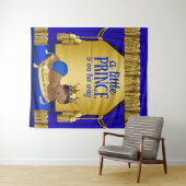 青いエスニックプリンス男の子ベビーシャワー背景 タペストリー (インサイチュ(横))