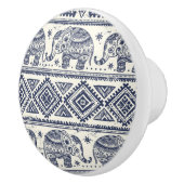 青いエスニック象のパターン セラミックノブ (右)