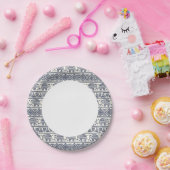 青いエスニック象のパターン ペーパープレート (パーティー)