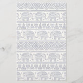 青いエスニック象のパターン 便箋 (正面)