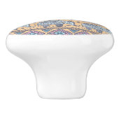 青いエスニック象の部族パターン セラミックノブ (側面)