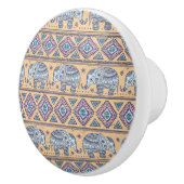 青いエスニック象の部族パターン セラミックノブ (右)