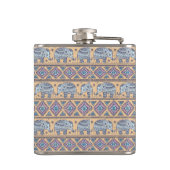 青いエスニック象の部族パターン フラスク (裏面)