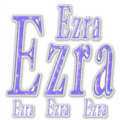 青いエズラ名のロゴ、 シール (正面)