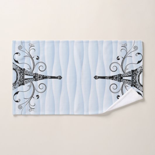 青いエッフェルタオルが華やかなタオルセット バスタオルセット (ハンドタオル)