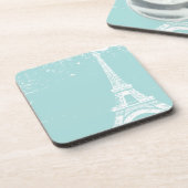 青いエッフェル塔のコルクのコースター コースター (左側)