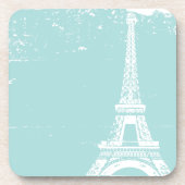 青いエッフェル塔のコルクのコースター コースター (正面)