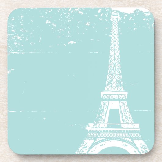 青いエッフェル塔のコルクのコースター コースター (正面)