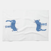 青いエディーの小さいろば実際に キッチンタオル (横)