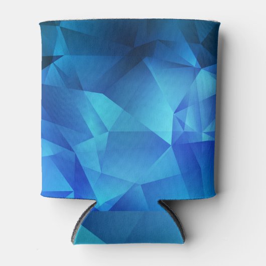 青いエレガンス：ヴィンテージ三角形ハーフトーン 缶クーラー (正面)