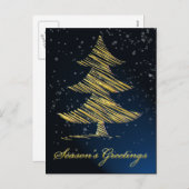 青いエレガントあいさつ企業のカード シーズンポストカード (正面/裏面)