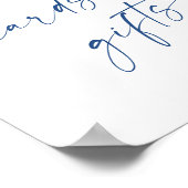 青いエレガントあじさいカードとギフト結婚ズ ポスター (角)