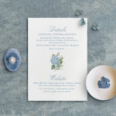 青いエレガントあじさいモノグラムのエンクロージャカード エンクロージャーカード