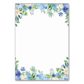 青いエレガントあじさい結婚さんの護衛カード テーブルナンバー (裏面)