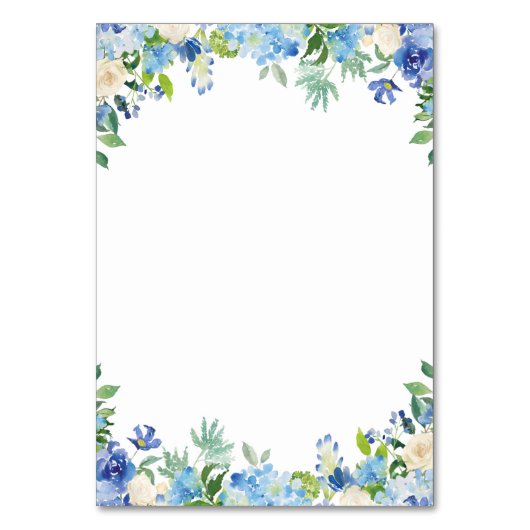 青いエレガントあじさい結婚さんの護衛カード テーブルナンバー (裏面)