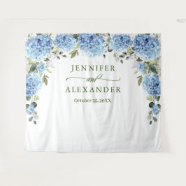 青いエレガントあじさい結婚の写真の背景 タペストリー