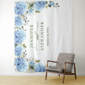 青いエレガントあじさい結婚の写真の背景 タペストリー (インサイチュ)