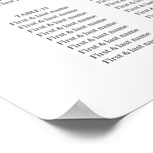 青いエレガントあじさい結婚の座席表 ポスター (角)