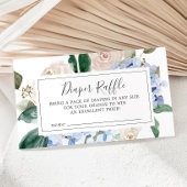 青いエレガントあじさい赤ちゃんシャワーおむつラッフル エンクロージャーカード