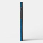 青いエレガントつやフェイクり仕上げ金属モノグラム Case-Mate iPhoneケース (裏面 / 左)