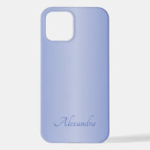 青いエレガントつや消しメタル名 iPhoneケース (裏面)