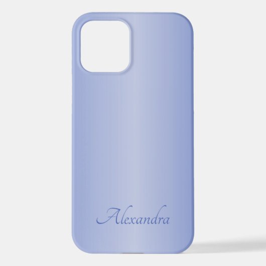 青いエレガントつや消しメタル名 iPhoneケース (裏面)