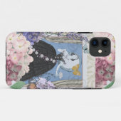 青いエレガントな女性の花のファンシーなドレス Case-Mate iPhoneケース (裏面(横))