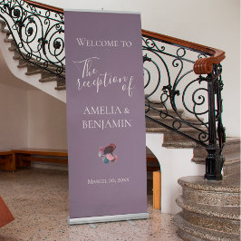 青いエレガントアジサイのウェディングレセプションへようこそ 伸縮バナー