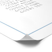 青いエレガントアジサイの結婚シーティングプラン ポスター (角)