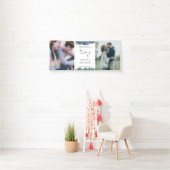 青いエレガントアジサイ2写真の結婚歓迎 横断幕 (インサイチュ)