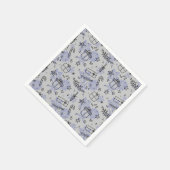 青いエレガントクリスマスドードルパターン スタンダードカクテルナプキン (角)