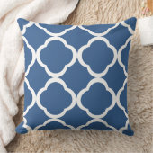 青いエレガントクローバーパターン クッション (ブランケット)