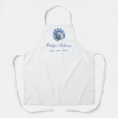 青いエレガントシーシェルロゴ エプロン (正面)