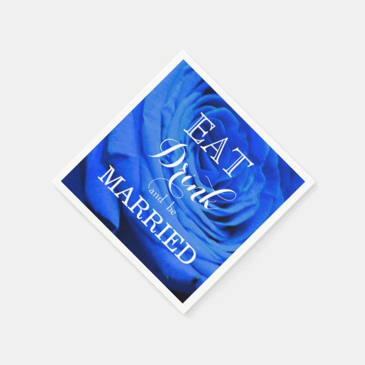 青いエレガントバラ青い花の青いフローラ スタンダードカクテルナプキン (角)