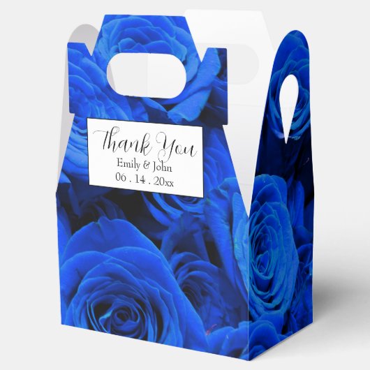 青いエレガントバラ青い花の青いフローラ フェイバーボックス (オープン)