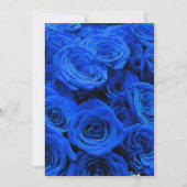 青いエレガントバラ青い花の青いフローラ 招待状 (裏面)